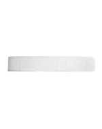 White PP 89-400 ribbed skirt lid with unprinted PS liner