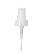 PP Plastic 20-400 Smooth skirt fine mist sprayer with clear overcap and 3.54 inch dip tube